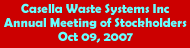 Casella Waste Systems Inc. Annual Meeting of Stockholders